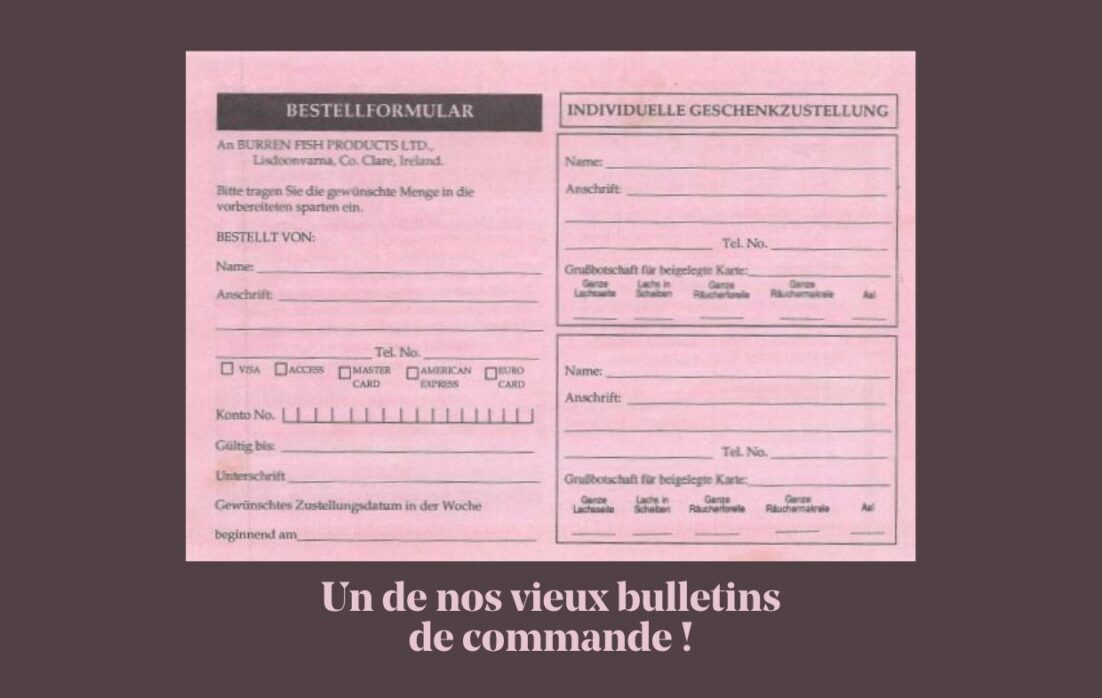 Vieux bulletin de commande Burren Smokehouse