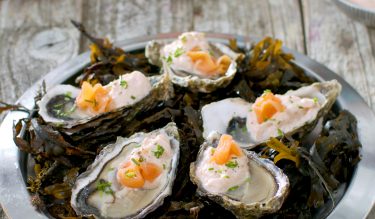 Oysters with Burren Smoked Salmon Puree
