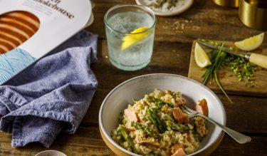 Burren Smoked Salmon Risotto with Asparagus