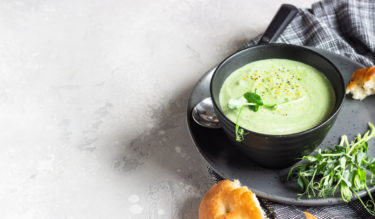 Chilled Cucumber Soup with Burren Smoked Irish Organic Salmon