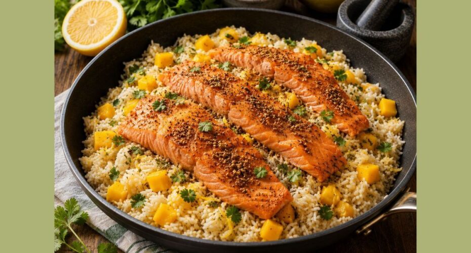 Recipe Fruity rice with hot sm Salmon