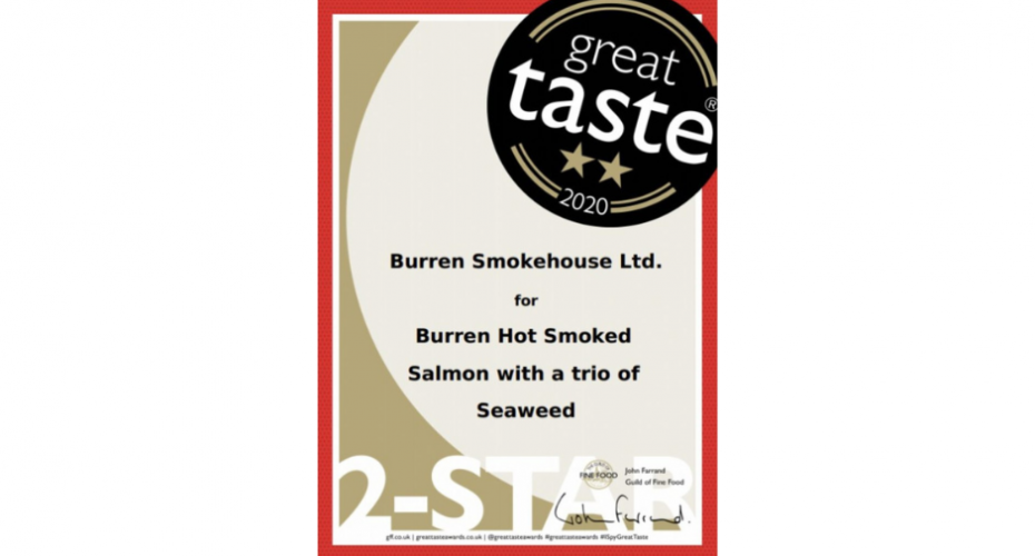Great Taste Awards Trio aus Algen verleiht Burren Smokehouse
