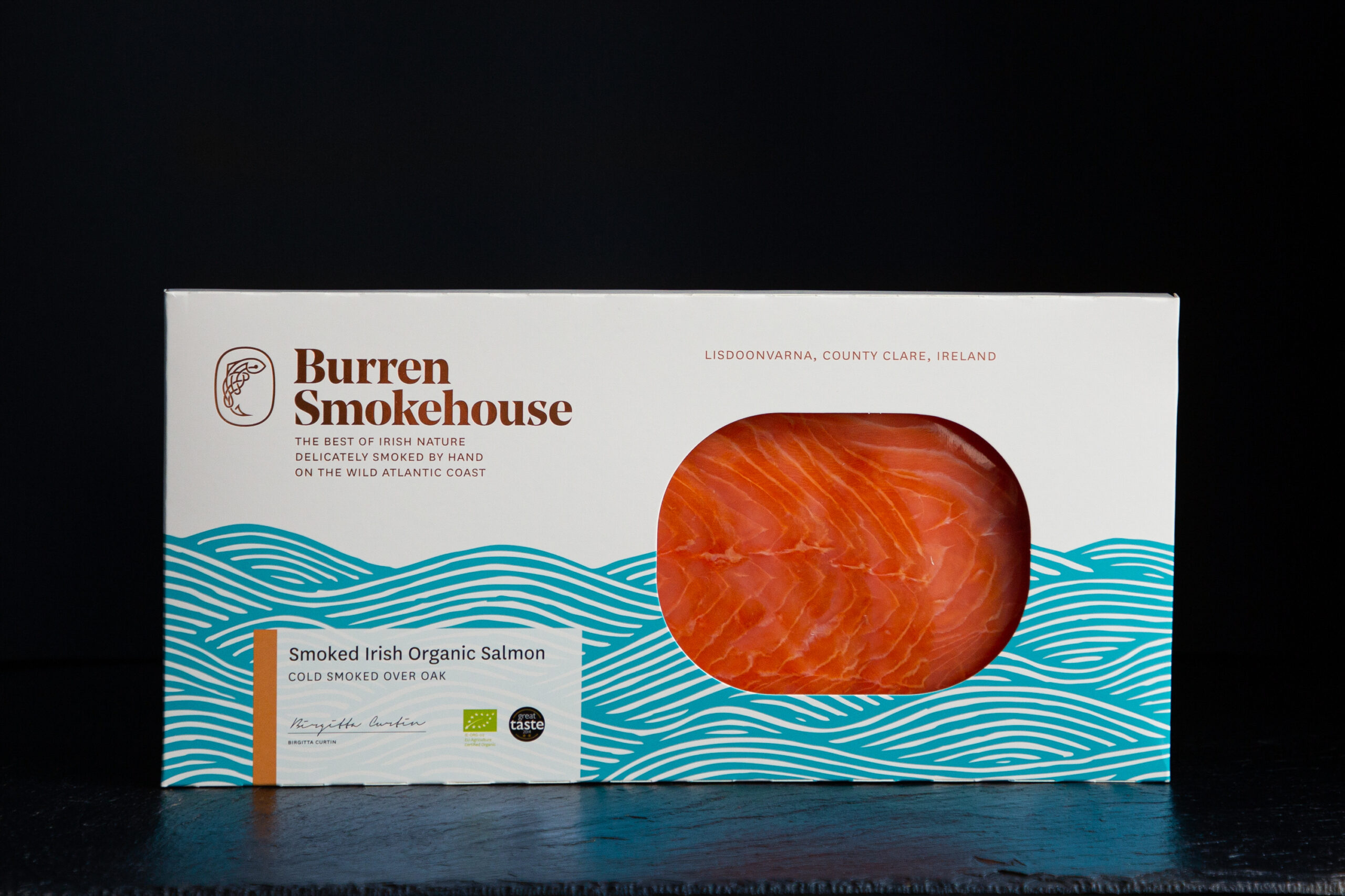 Saumon bio irlandais fumé à froid du Burren Smokehouse Saumon bio irlandais fumé à froid du Burren