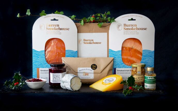 The Best of the West Christmas gift Hamper basket from Burren Smokehouse BESTWEST