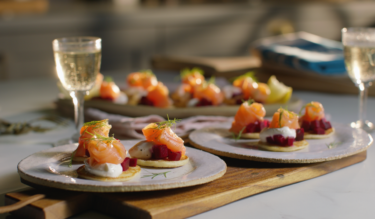 Blinis with Burren Smoked Irish Salmon and Pickled Beetroot – with video