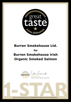 GTA OSSS Great Taste Awards smoked Irish organic Salmon Burren Smokehouse