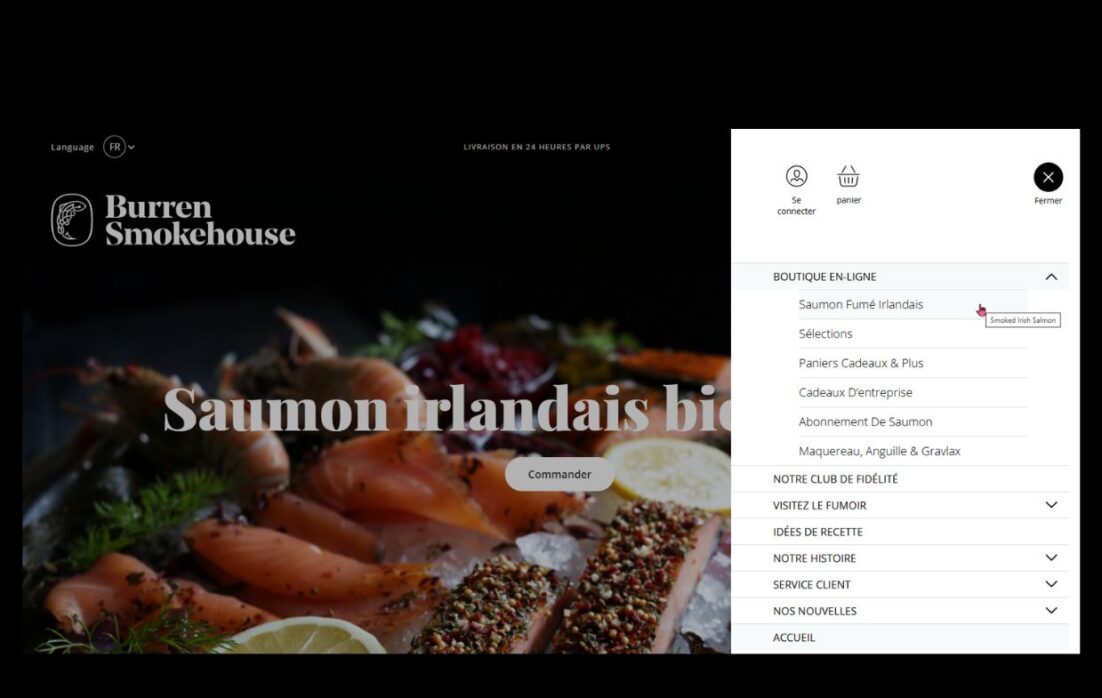 Comment passer commande saumon fumé Burren Smokehouse