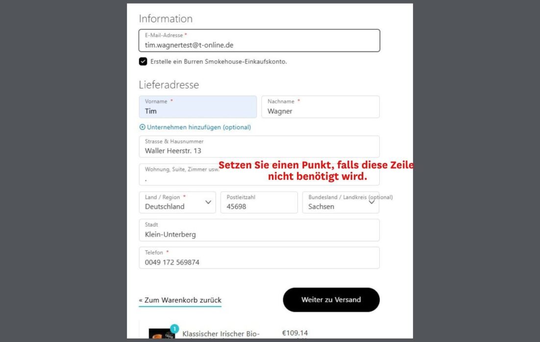 Ordering smoked salmon process 0 at Burren Smokehouse