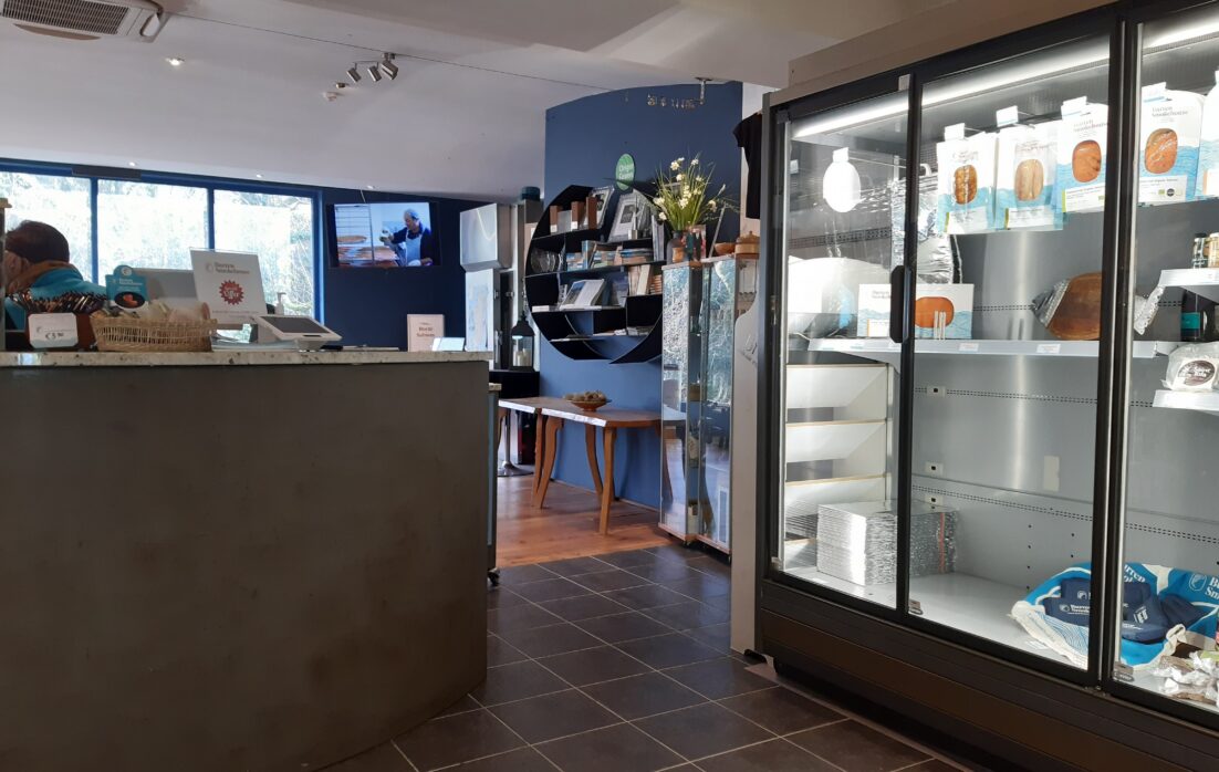 Burren Smokehouse visitor centre counter and access to seating area