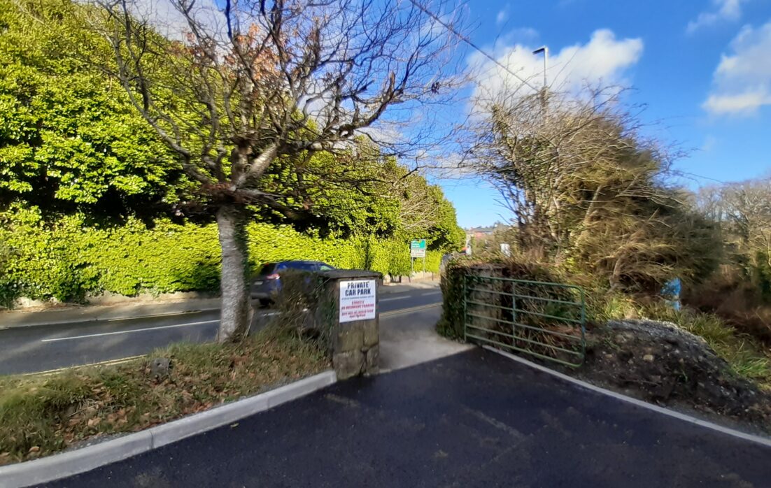 Burren Smokehouse car park exit onto foot path