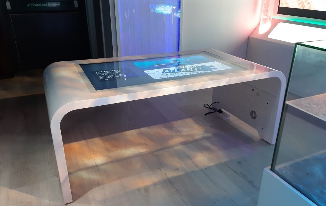 Interactive quiz table in the Taste the Atlantic - Salmon Experience at Burren Smokehouse