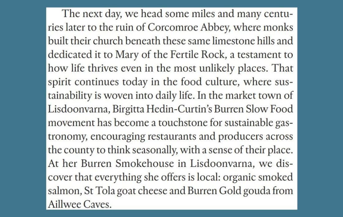 Artikel über Burren Smokehouse in The Observer